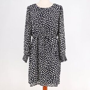 J Crew Factory navy dress with white spots